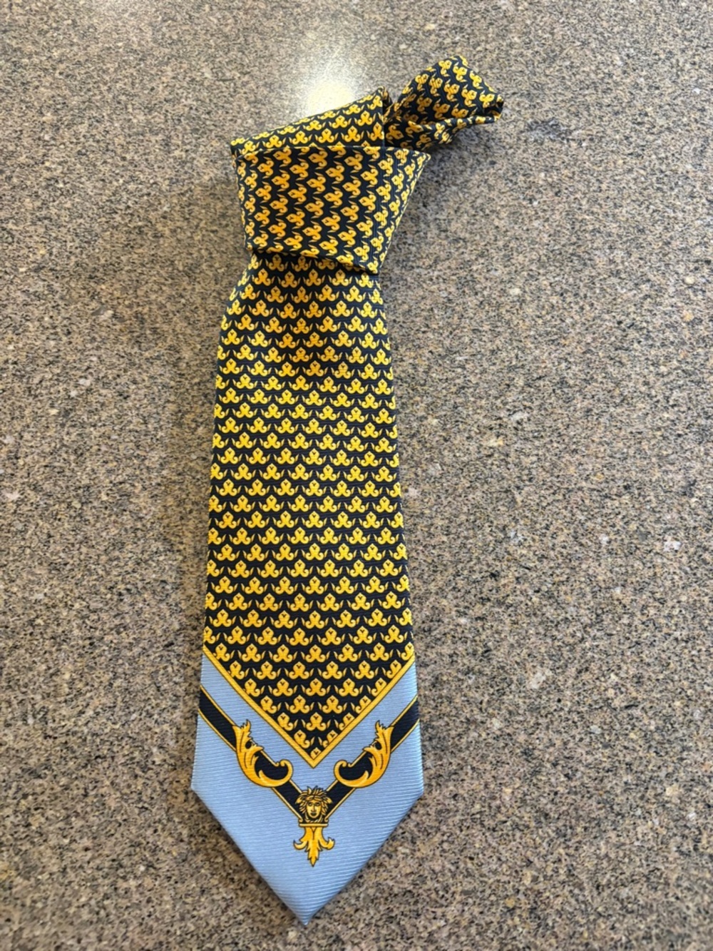 Versace Medusa Tie beautiful blue and gold